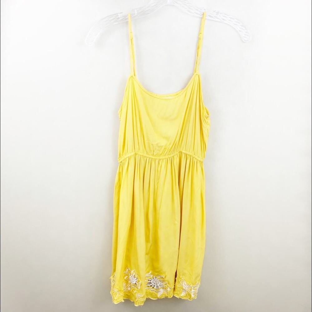 Umgee Golden Yellow Floral Embroidered Sun Dress